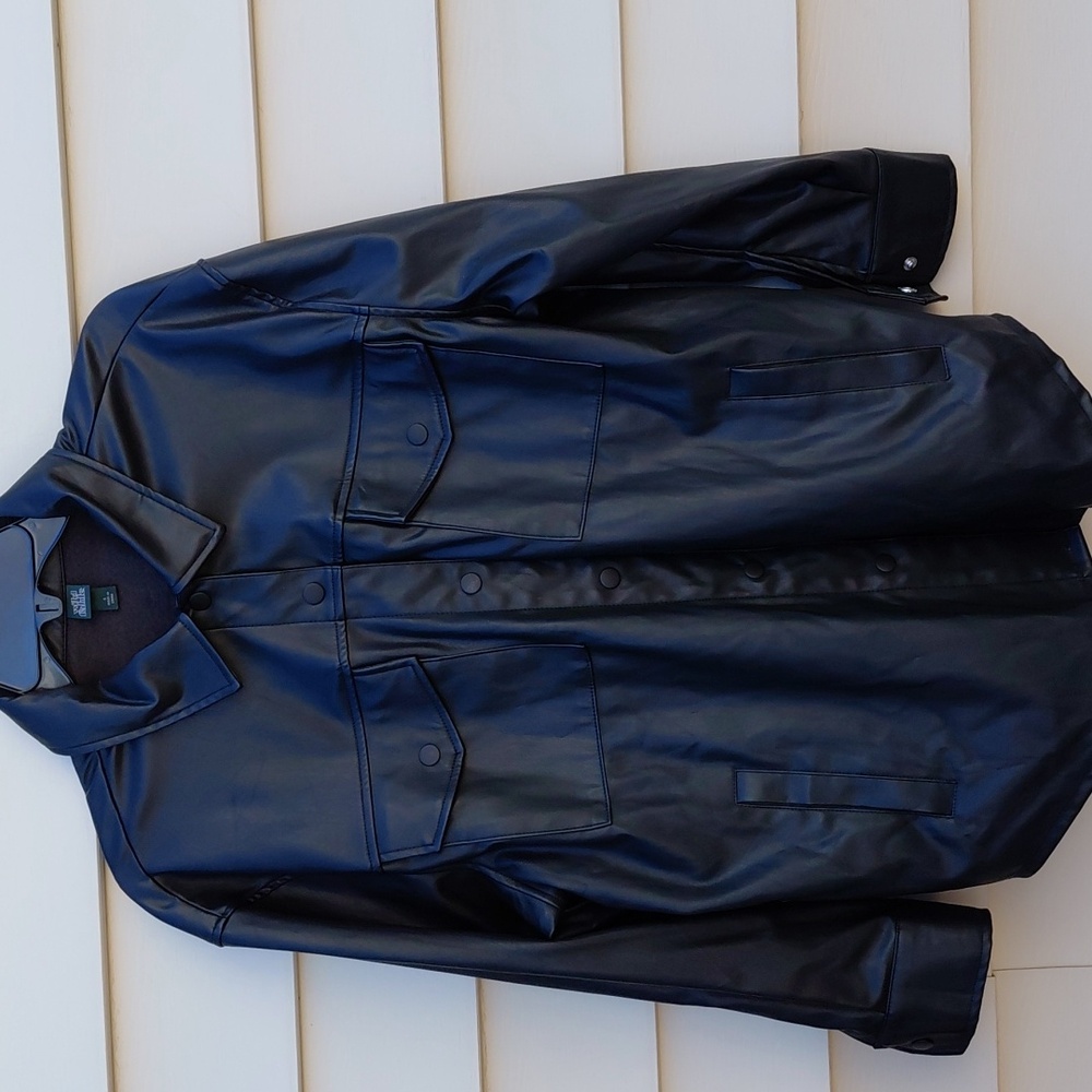 WILD FABLE Women's Black Faux Leather Jacket - Small